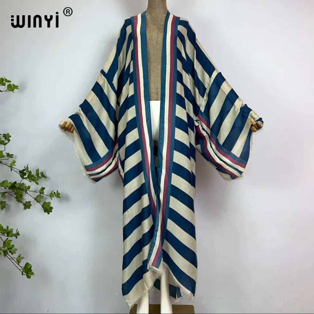WINYI Fashion Kimono Print Coat Long Sleeve Cardigan Abaya Muslim Woman Cover Up Boho Dress Kaftan Abaya Dubai Luxury Caftan - Matrix-studios.com