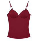 HXAO Sleeveless Crop Tops For Woman Corset Camisole Brown Top Women Bodycon Backless Sexy Tops With Straps Bustier Tank Tops - Matrix-studios.com