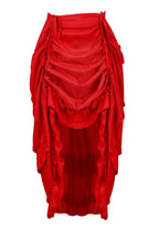 Steampunk Women Skirts Gothic Irregular Shirring Pleated Party Maxi Long Skirt High Low Costumes Punk Sexy Corset Plus Size Red - Matrix-studios.com