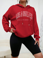 Los Angeles Art Letter Design Women Hoodies American Style Casual Hoody Autumn Hip Hop Female Hoodie Casual Fleece Clothing - Matrix Studios