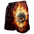 Fashion Horror Skull Pattern Beach Shorts For Men Fashion Summer 3D Printed Swim Trunks Loose Streetwear Hip Hop Short Pants