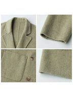 CHIC VEN Women's Woolen Coats Loose Casual Double Breasted Retro Double-sided Jacket Office Lady Outerwear Autumn Winter 2026 - Matrix-studios.com