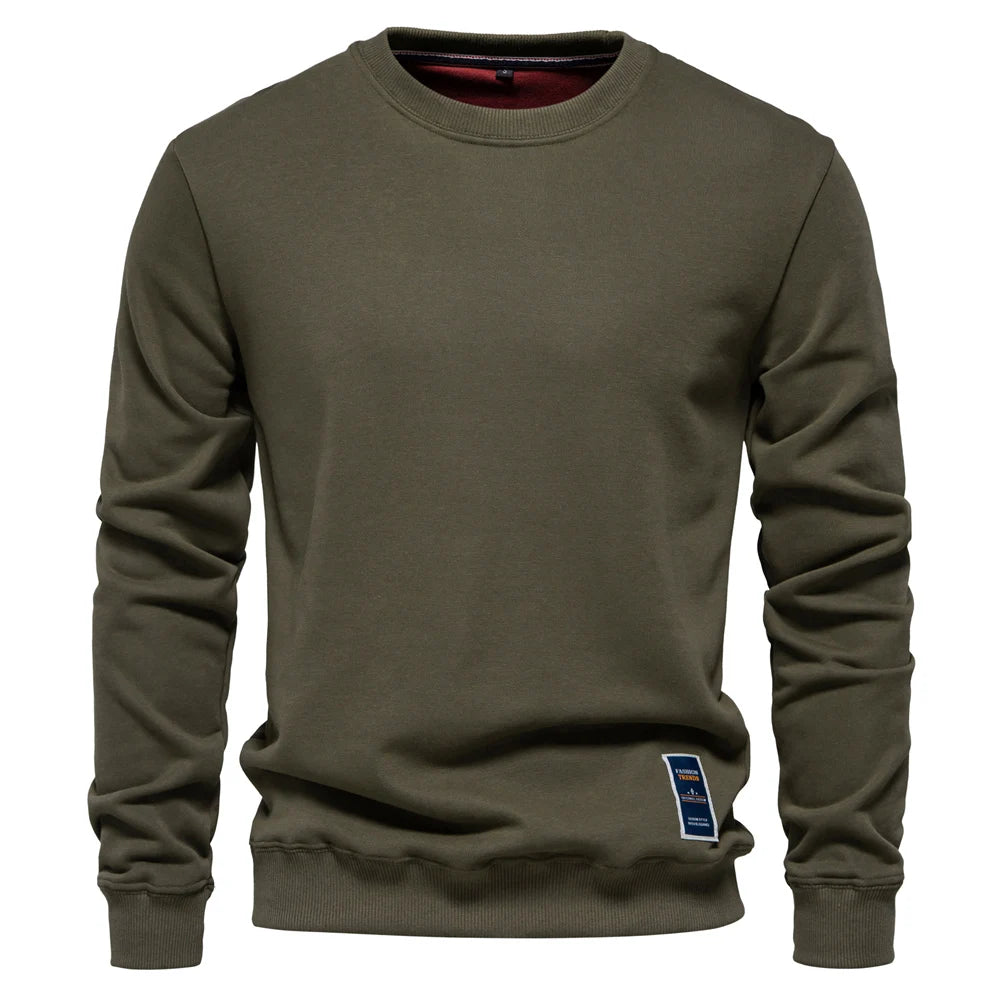 AIOPESON Cotton-blend Mens Crew Neck Solid Color Sweatshirts Pullover Casual Sport Sweatshirt for Men - Matrix Studios