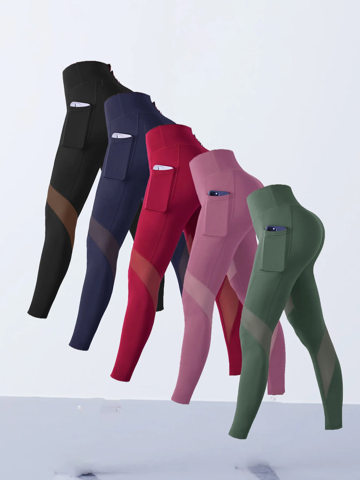 Women's Mesh Splicing Yoga Pants Shaping Leggings High Waist Tummy Control Lift Hips Running Workout Activewear Pants For Female - Matrix-studios.com