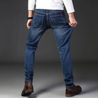 Men's New Korean Version Is Soft And Comfortable Stretch Regular Fit Jeans Fashion Casual Cotton Business Black  Denim Pants - Matrix Studios