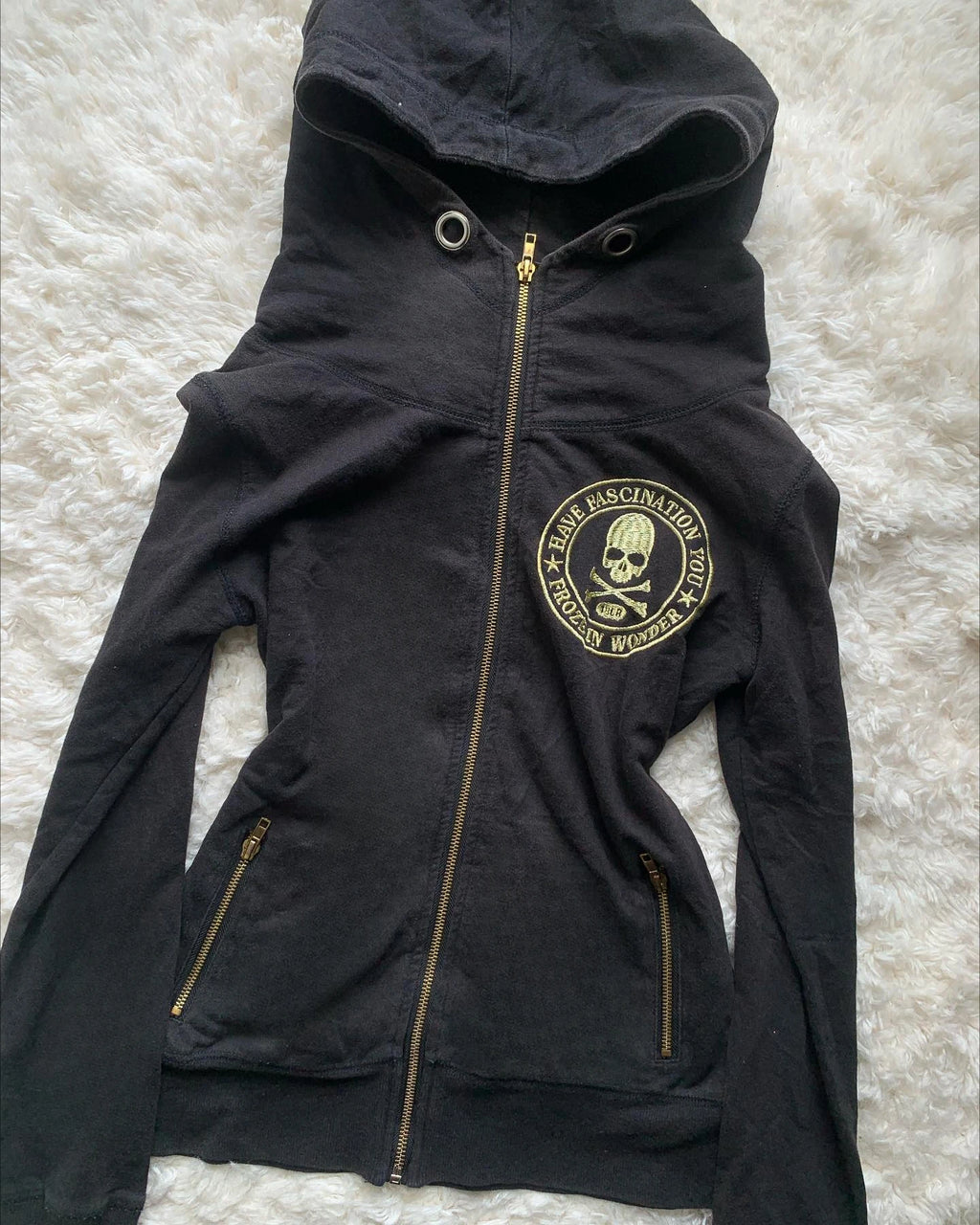 Y2K Retro Zipper Hoodies Women Harajuku Sexy Slim Fit Sweatshirt Autumn Skull Graphic Embroidery Hooded Jacket Gothic Clothing - Matrix Studios