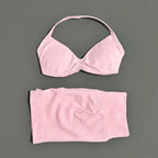 HISTELLO Gym Set 2 Piece Women Strappy Yoga Bra Top Workout Scrunch Shorts Sports Suit Fitness Clothes Seamless Yoga Set - Matrix-studios.com