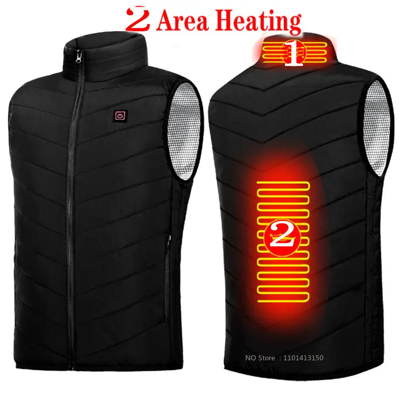 13 PCS Heated vest Jacket Fashion Men Women Coat Intelligent USB Electric Heating Thermal Warm Clothes Winter Heated Vest 열선조끼 - Matrix Studios