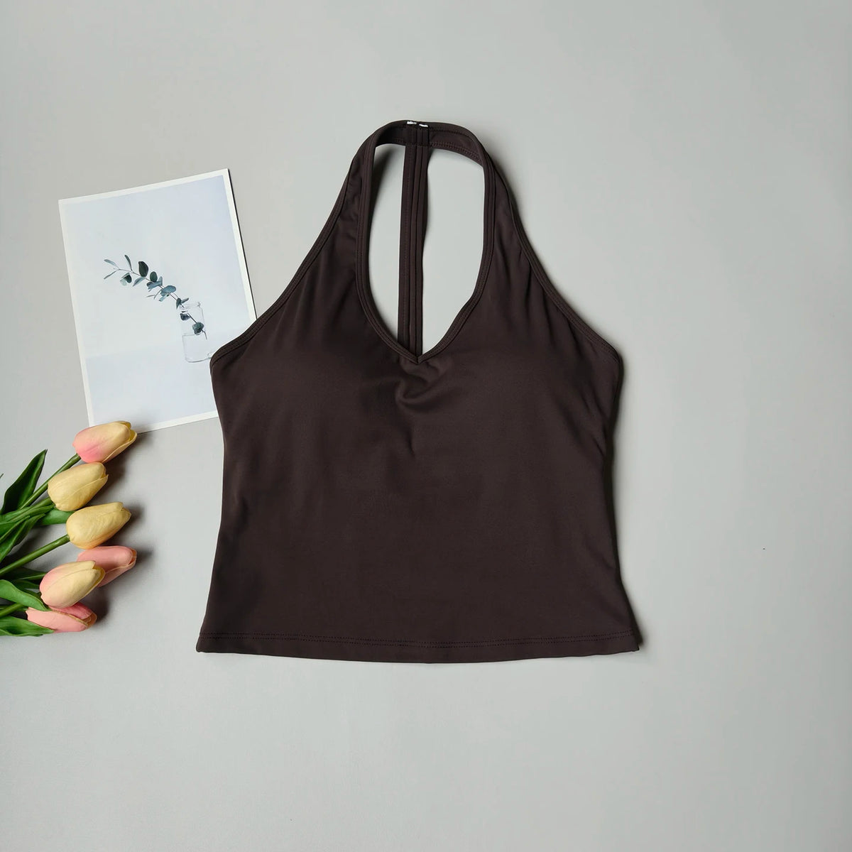 Sports Bra Women's V-neck Halter Neck Beautiful Back Push-up Yoga Vest Gym Top Outer Wear Running Shock-proof Fitness Bra Top - Matrix Studios