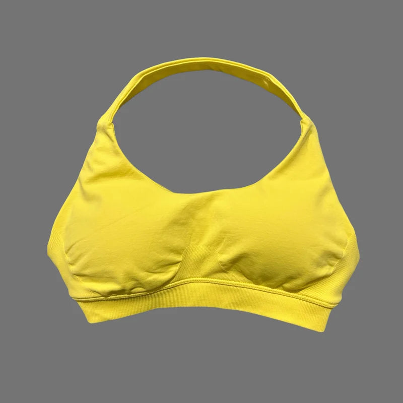 Women Sports Bra Seamless Halter Yoga Clothes Removable Cups Women Workout Clothing Gym Backless Bra Running Workout Tops - Matrix Studios