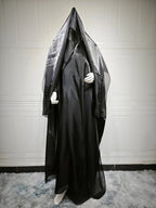 Elegant Arabic Satin Abaya Dress with Hijab Eid Muslim Women Modest Cardigan Islamic Vacation Outfit New in Turkey Kaftan Robe - Matrix-studios.com