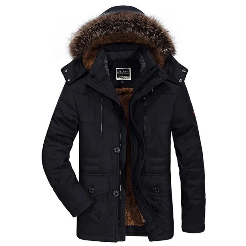 New Winter Men Hooded Fur Collar Long Down Jackets Overcoats Male Multiple Pockets Warm Parkas Quality Man Casual Chaquetas 7XL - Matrix Studios