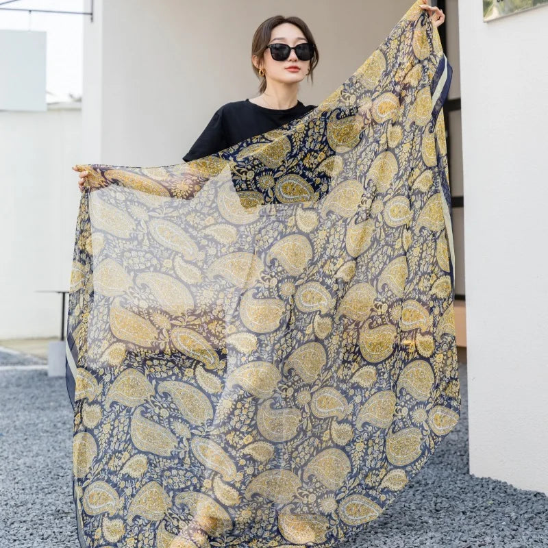 Thin Transparent Travel Beach Sunscreen Scarf for Women Bikini Large Shawl Sarong Wrap Brazilian Swimsuit Cover-ups 125x180cm - Matrix Studios