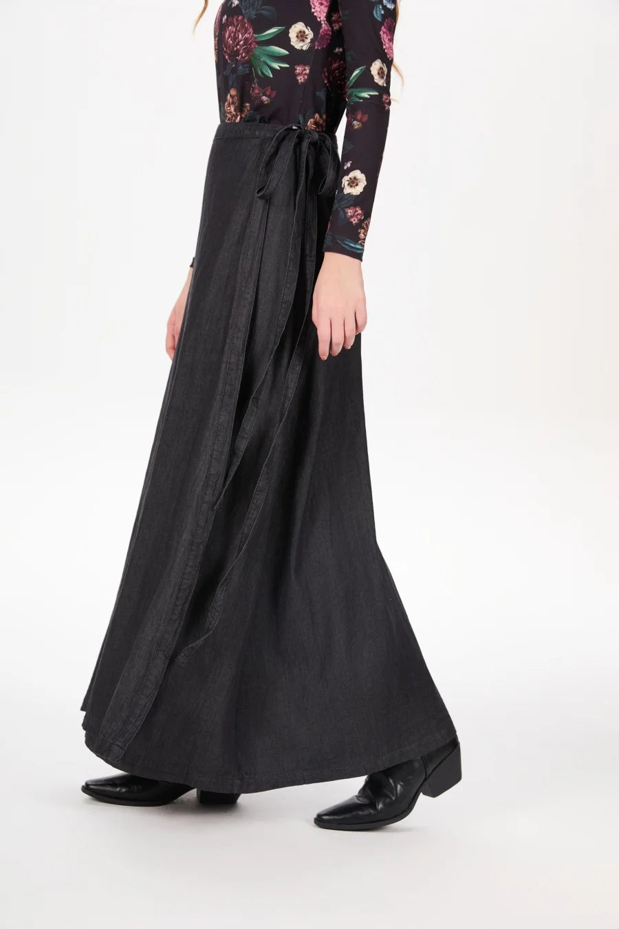 AS AW25 denim one pieces  wrap skirts adjustable waist woman clothing - Matrix-studios.com