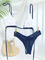 Sexy Folds Bikini Set Solid Micro Bikinis Women Swimsuit Female Triangle Swimwear Beach Wear Bathing Suit - Matrix-studios.com