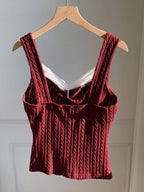 Y2K Summer Fashion New Lace Splicing Bow Decoration Pure Desire Women's Tank Top - Matrix-studios.com