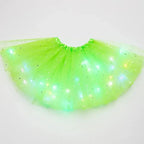 LED Glowing Light Women Tulle Star Skirt Short Tutu Mini Skirt Adult Fancy Ballet Dancewear Party Costume Ball Gown Mini Skirt - Matrix-studios.com