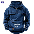 2026 Reebok Logo Multi-Pocket Design Hoodie - The Top Choice for Fashionable Autumn and Winter, a Semi-Zippered Hooded Comforta - Matrix Studios