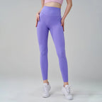 SOISOU Nylon Yoga Pants Gym Leggings Women Girl Fitness Soft Tights High Waist Elastic Breathable No T Line Sports Pants - Matrix-studios.com