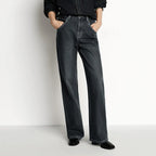 Semir Jeans Women Wide Leg Fleece Lined Comfortable High Waist Winter 2025 New Floor-Length Pants with Leg-Elongating Effect - Matrix-studios.com