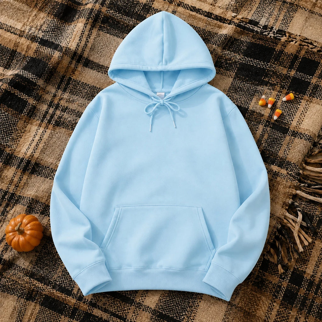 2025 White Hoodies Men Women Autumn Long Sleeve Pullover Tops Casual Pocket Hoodies Unisex Outer Loose Sport Wear - Matrix Studios