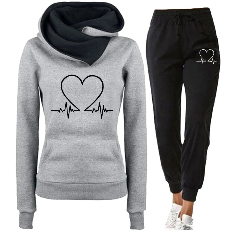 Woman Tracksuit Two Piece Set Winter Warm Hoodies+Pants Pullovers Sweatshirts Female Jogging Woman Clothing Sports Suit Outfits - Matrix-studios.com