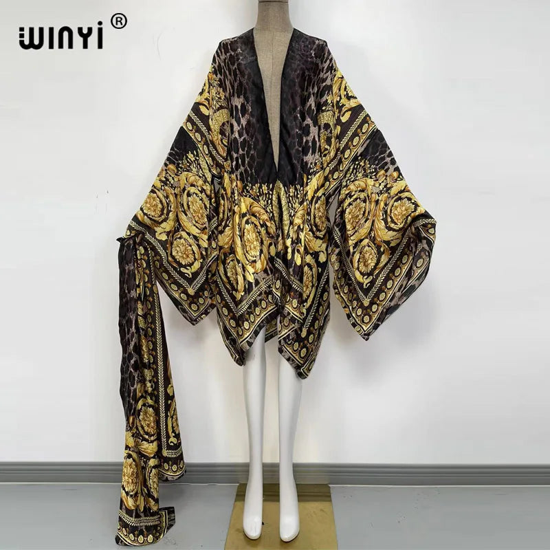 Europe WINYI New Tunic Bikini Sweet Lady New Boho Cardigan Stitch Cocktail Sexy Boho Maxi Holiday Long Sleeve KIMONO Mujer - Matrix Studios