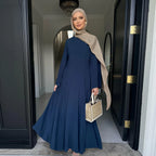 2025 Summer Arabic Muslim Women Modest Dress Eid Dubai Plain Abaya Islam Party Outfit Elegant Holiday Dresses Turkey Kaftan Robe - Matrix-studios.com