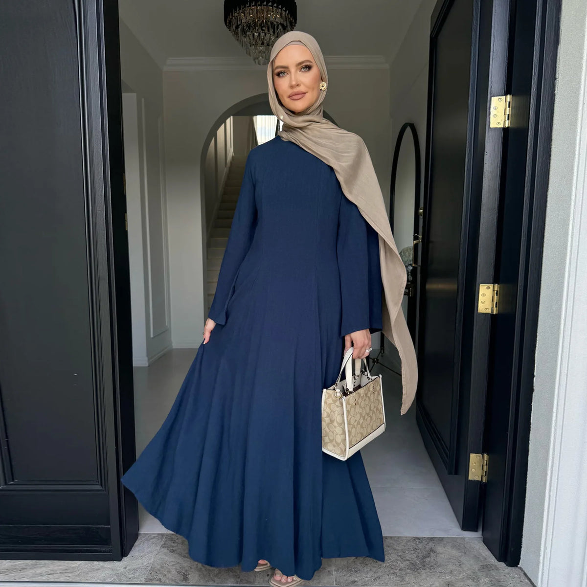 2025 Summer Arabic Muslim Women Modest Dress Eid Dubai Plain Abaya Islam Party Outfit Elegant Holiday Dresses Turkey Kaftan Robe - Matrix-studios.com