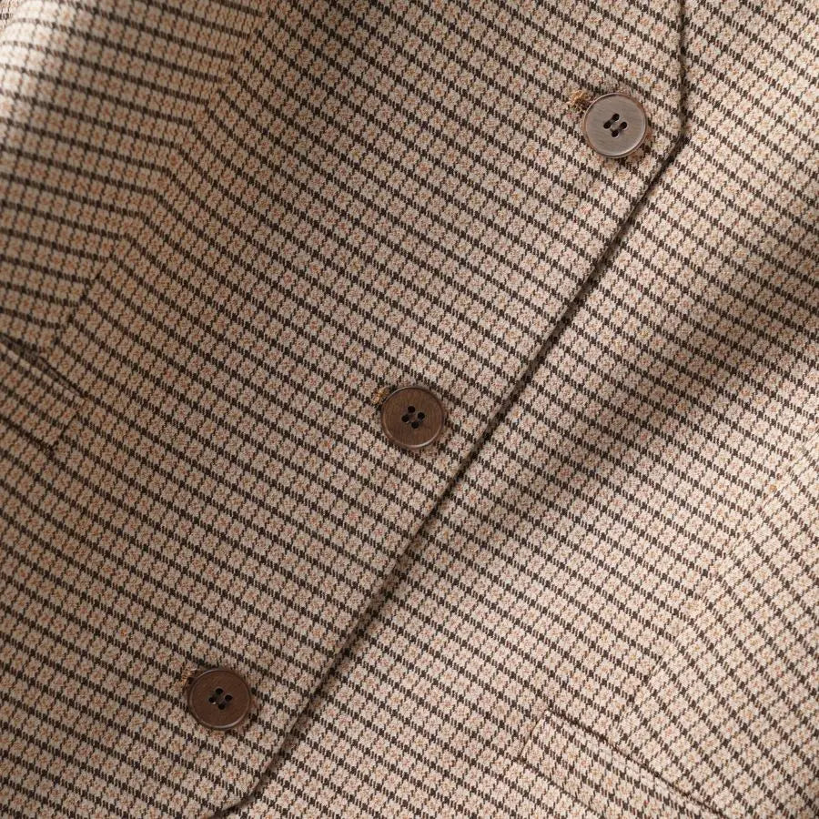 Checkered Short V-Neck Single Breasted Vest for Women in Spring and Autumn Fashionable and Slimming for the Workplace Interior a - Matrix Studios