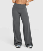 High Waisted Wide Leg Yoga Pants Women Butt Lift Coffee Brown Workout Trousers Flare Leggings Tummy Control Gym Fitness Wear - Matrix-studios.com