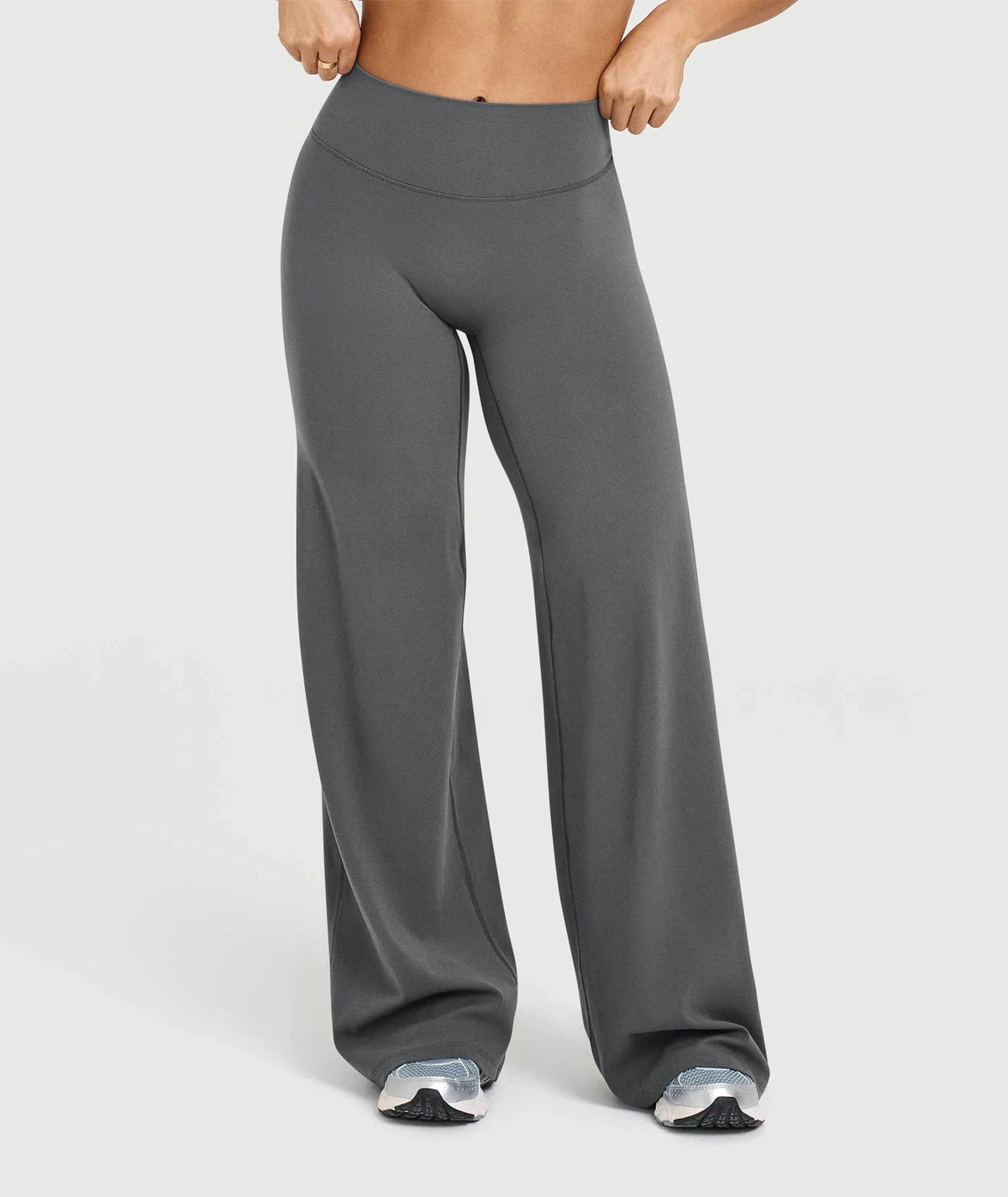 High Waisted Wide Leg Yoga Pants Women Butt Lift Coffee Brown Workout Trousers Flare Leggings Tummy Control Gym Fitness Wear - Matrix-studios.com