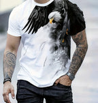 Men's Summer Fashion T-shirt Eagle 3D Printed Short sleeved T-shirt Summer Outdoor Leisure Quick drying Breathable T-shirt - Matrix Studios