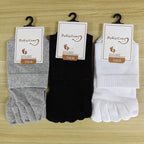 Unisex Toe Socks Men and Women Five Fingers Socks Breathable Cotton Socks Sports Running Solid Color Black White Grey happy Soks - Matrix Studios