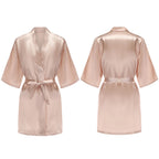 Women's Pure Short Silky Robes Bridesmaid Bride Party Satin Robes Sleepwear