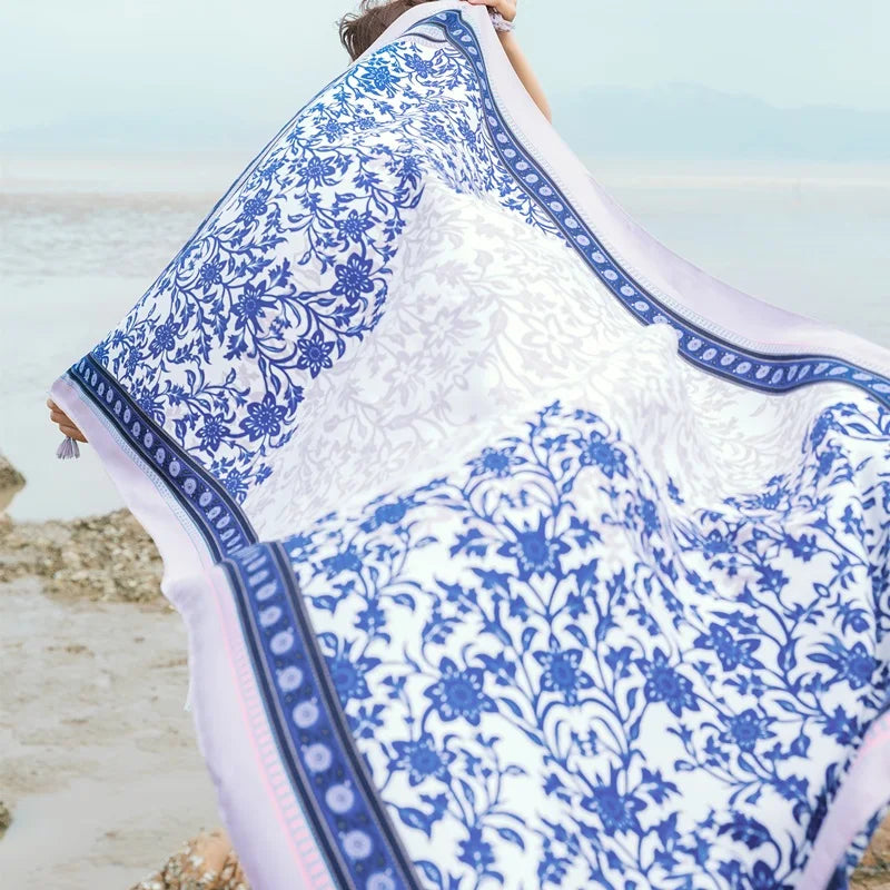 90x185cm  Printing Process Twill Summer Suncare Beach Dress Bikini Sarong Wrap Scarf Women Brazilian Swimsuit Bathing Cover-ups - Matrix Studios