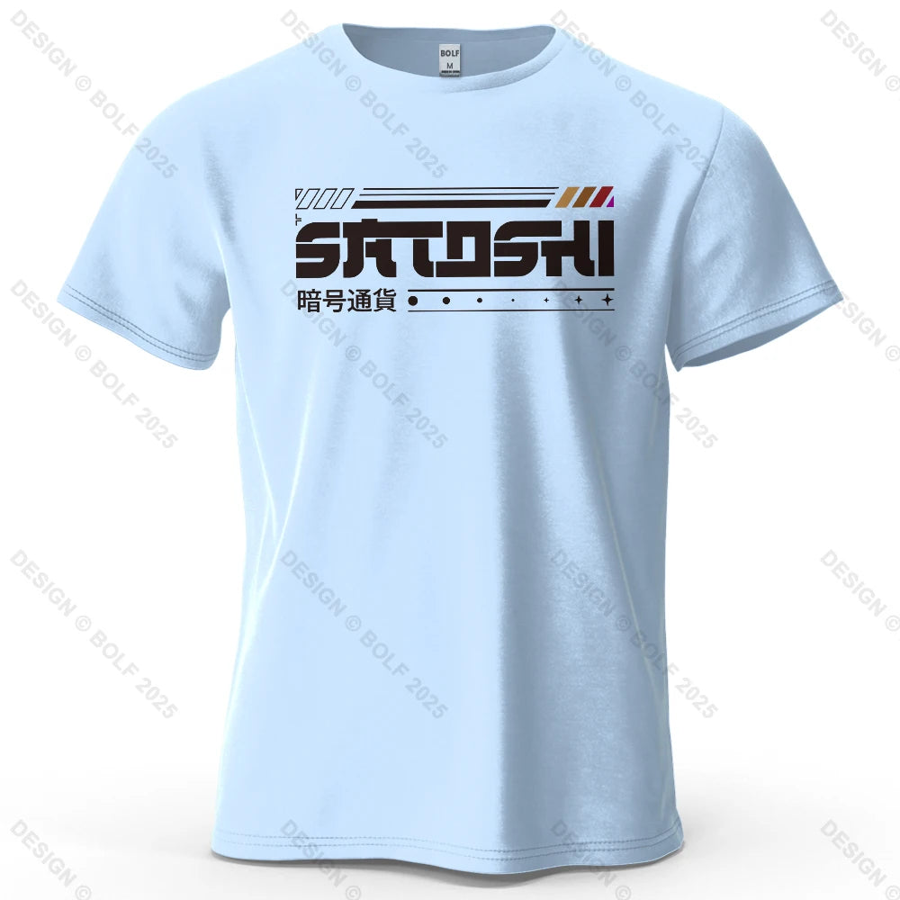 Satoshi and Crypto Printed Men's T-Shirt 100% Cotton Oversized Tech Theme Outfits Graphic Tees for Women Tops Tees Streetwear - Matrix-studios.com