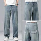 Summer Ultra-thin Lyocell Men's Jeans Drape Soft Fabric Loose Straight Casual Denim Pants Elastic Ice Silk Male Trousers - Matrix Studios