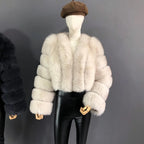 High Quality Fur Coat Women 100% Real Fox Fur Jacket Women's Fall/Winter Luxury Short Natural Fox Fur Coat Leather Jacket - Matrix Studios
