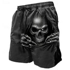Fashion Horror Skull Pattern Beach Shorts For Men Fashion Summer 3D Printed Swim Trunks Loose Streetwear Hip Hop Short Pants
