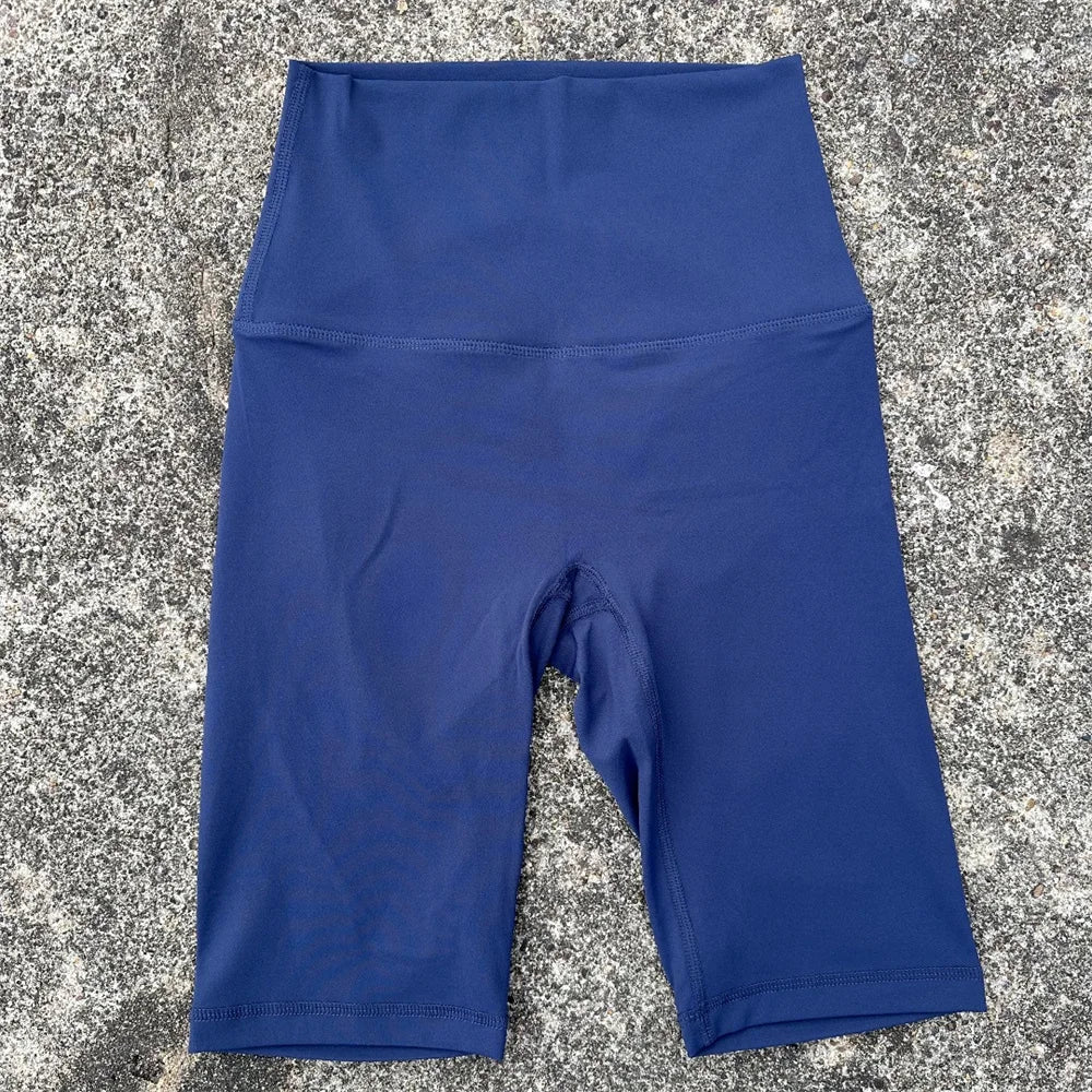Solid Color Soft Athletic Cycling High Waist Yoga Short Leg Women Fitness Sports Short Comprehensive Training Jog Squat Proof - Matrix Studios