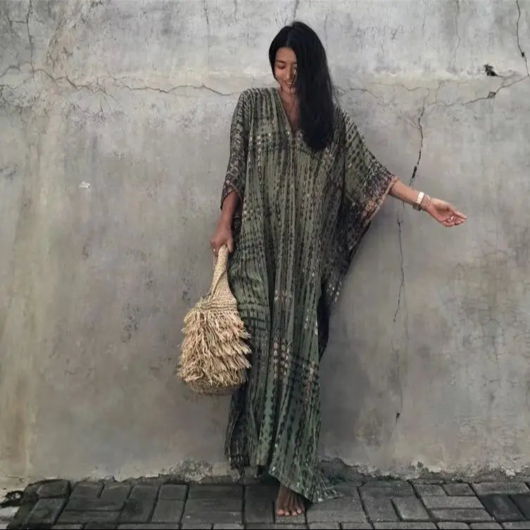 Women Beachwear Long Beach Coverups Kaftan Casual Caftan Dress Swimwear Cover Ups - Matrix Studios