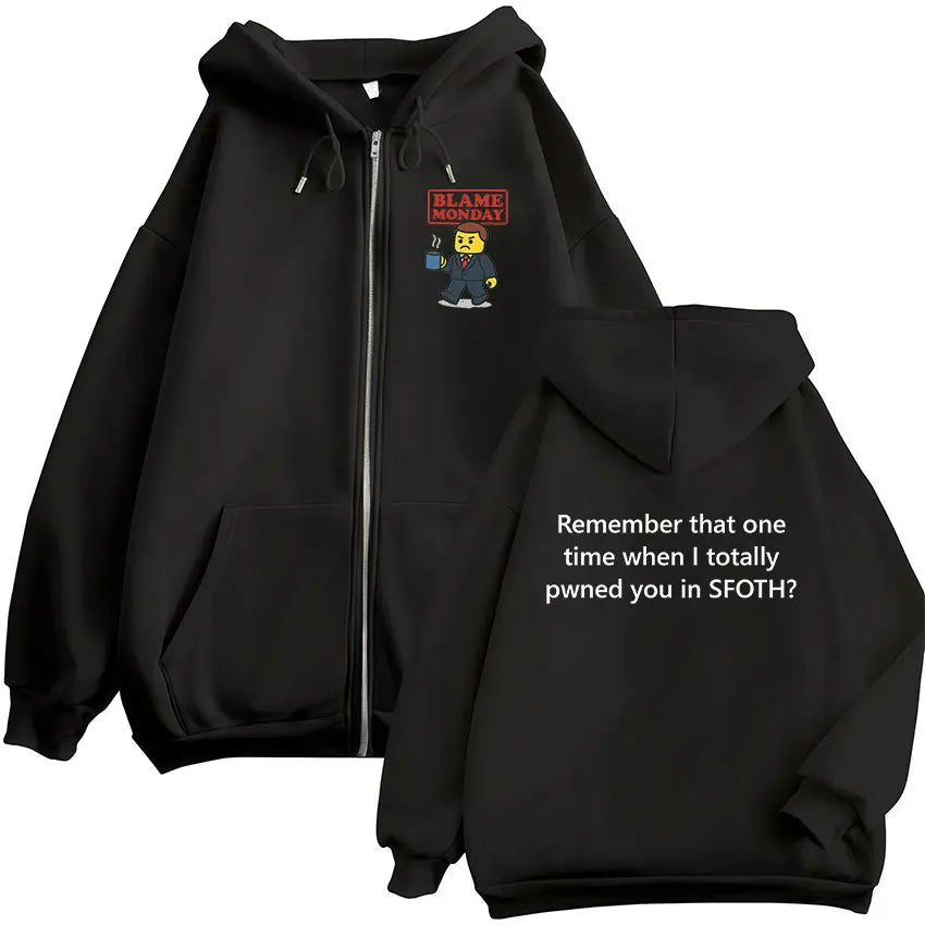 Funny Blame John Meme Zipper Hoodie Shedletsky Forsaken Fashion Autumn/Winter Sweatshirt Men Women Casual Oversized Coats Hoody - Matrix Studios