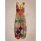 Wide Leg Bohemian Loose Overall Jumpsuit Ethnic Mandala Vintage Paisley Printing Women Rompers Backless Harem Bloomers Playsuit - Matrix Studios