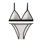 Women Triangle Bra and Panties Set Sheer Floral Lace Bralette Low-Rise Briefs Sexy Lingerie Set Removable Pads Ladies Underwear - Matrix-studios.com