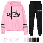 California Womens Tracksuit Casual Stripe Versatile Hooded Sweatshirt or Pants or Suit Simplicity Hot Sales Street Outfits S-3XL - Matrix-studios.com