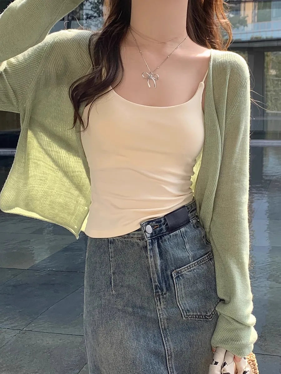 Knitted Sweater Women Cardigans White V-Neck Sueters De Mujer Knit Sweater Cardigan Women Tops New Long Sleeve Knitwears Q3546 - Matrix Studios