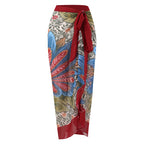 2026 New Sexy Print Retro Swimwear Beach Dress Cover Up Long Skirts Skirt Party Outfits Swimsuit Beachwear - Matrix Studios