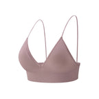 Flarixa Triangle Cup Deep V Neck Bralettes Camisole Bra for Woman Yoga Top Corset With Push Up Effect Soft Underwear Lingerie - Matrix Studios
