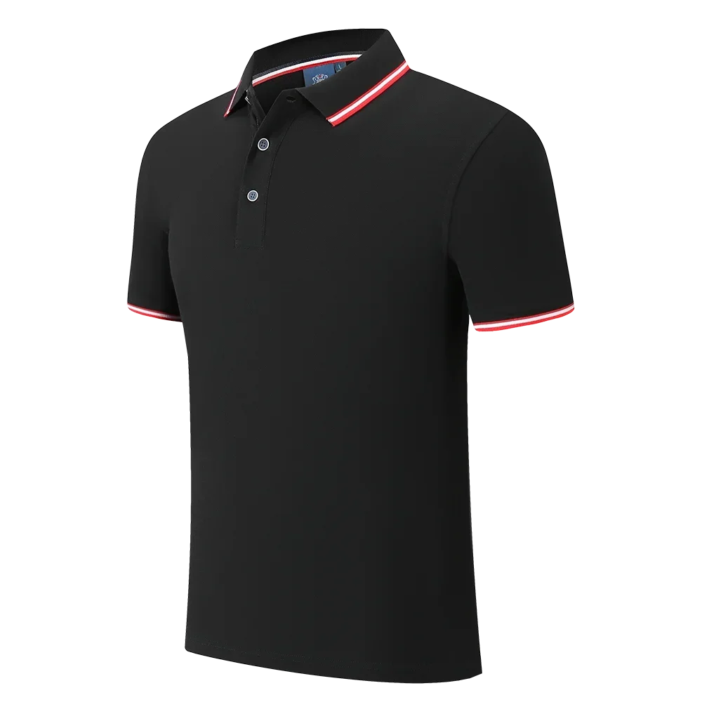100% Cotton Quality Polo Logo Personalization Men Women Short Sleeve Shirts Striped Lapel Golf Tees Summer Top Shirt Custom - Matrix-studios.com